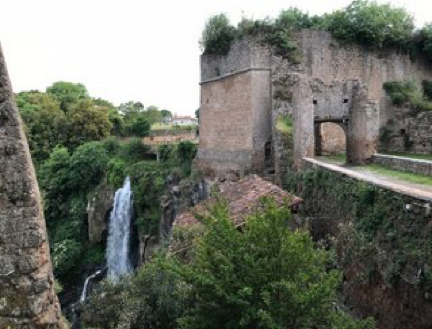 Borgia fortress and waterfall