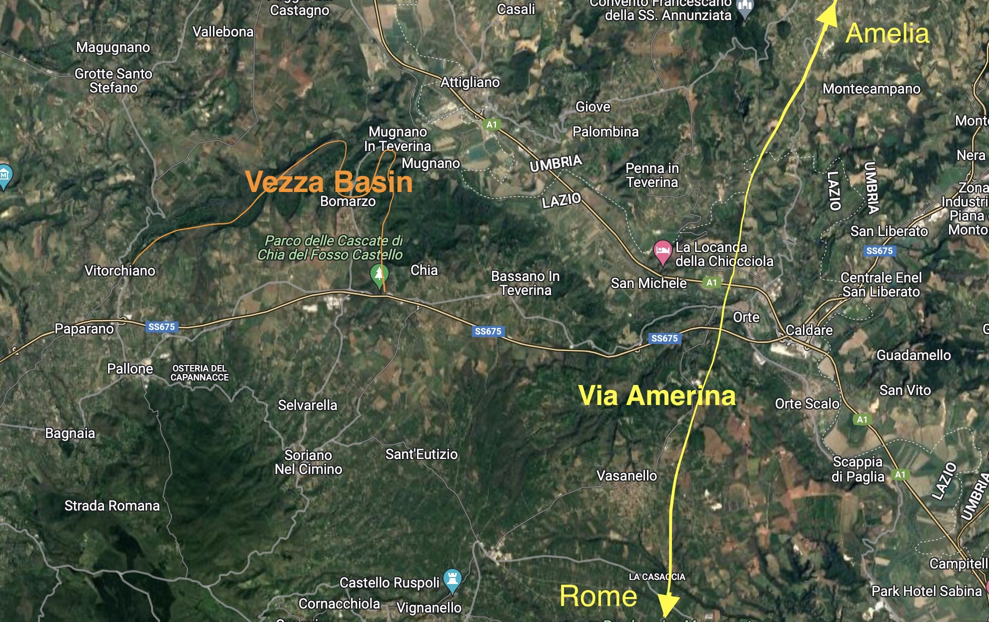 Via Amerina map